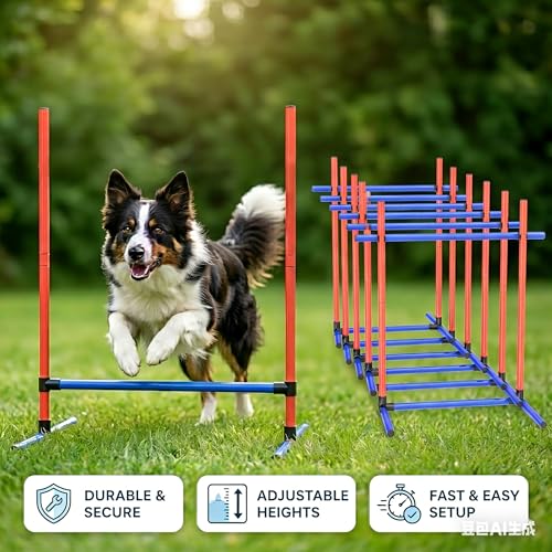 Dog Agility Equipment Set with Jumping Hoop for Agility Training - size: 6-Sets