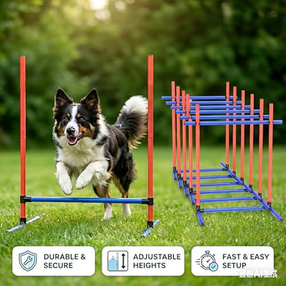Dog Agility Equipment Set with Jumping Hoop for Agility Training - size: 6-Sets