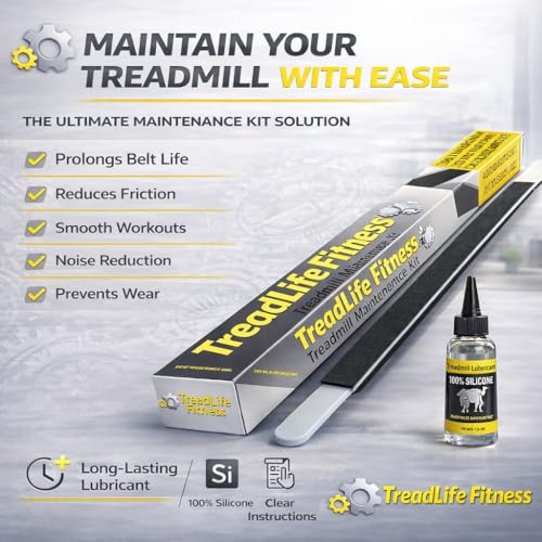 TreadLife Fitness Treadmill Maintenance Kit | 1 Year Supply of Treadmill Lubricant for Belt | 100% Silicone Lube | Extra Wide TruLube Applicator Wand | Directions Included - size: Trulube + Bottle Kit