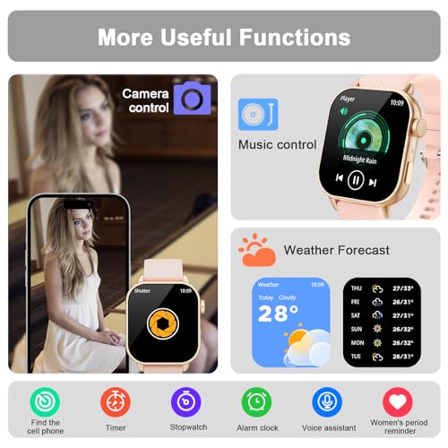 Smart Watch for Women with Bluetooth Call, 1.85" AMOLED HD Fitness Watch