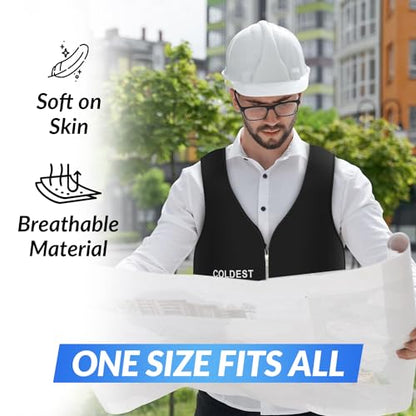 Coldest Cooling Jacket, Reusable Ice Packs for Hot Weather, Ice Vest for Men & Women, Cycling, Running, Athletes - size: Small