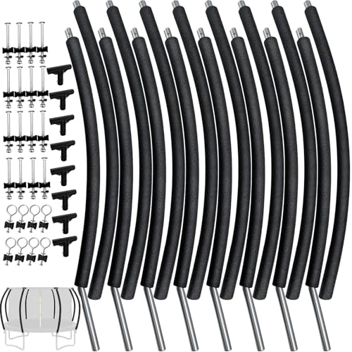 8 Pcs Trampoline Curved Pole Replacement with Mounting Hardware
