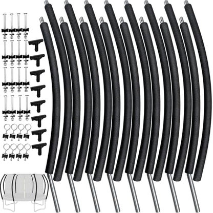 8 Pcs Trampoline Curved Pole Replacement with Mounting Hardware