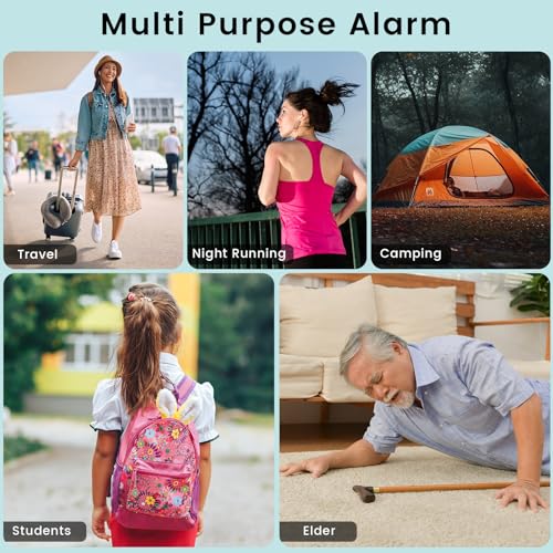 TIPSEAN Personal Safety Alarm - 135dB Ultra Loud Siren with LED Strobe Light, USB-C Rechargeable, Compact Keychain Alarm for Women/Men, Emergency Flashlight & Vibration Alert(Blue) - color: Blue