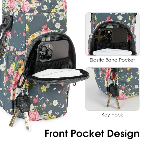 sportsnew 40oz Crossbody Water Bottle Bag for Gym Hiking - color: Rose