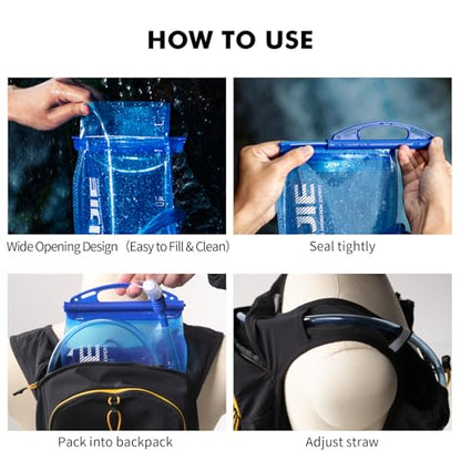 AONIJIE 1L/1.5L/2L/3L Hydration Water Bladder, Wide Opening Water Reservoir - size: 1.5L
