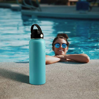 Wide Mouth Twist Lid with Flexible Handle Compatible with Hydro Flask 12/16/18/20/32/40/64 Oz, Fits Simple Modern, Takeya, Iron Flask and Most Wide Mouth Water Bottles (Black, 2 Pack) - style: Classic-2 Pack