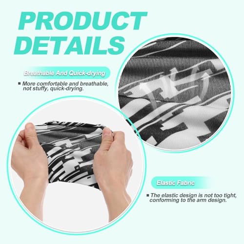 Cell Phone Armband Sleeve, Universal Sports Arm Band Sleeves Stretches to Fit All Phones Holder Black & White - Fitting for (Fitness ExerciseWorkout/Hiking/Jogging/Gym) - color: Black & White