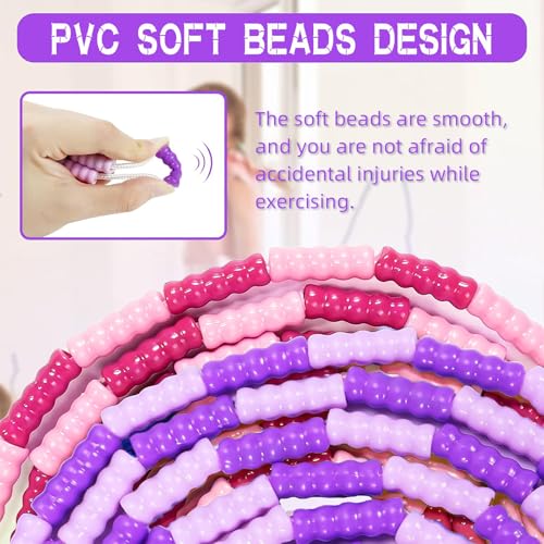 Supertrip Jump Rope Kids-Soft Beaded Skipping Rope Adjustable Tangle-Free Segmented Jumping Rope for Children and Students - color: Pink&Purple