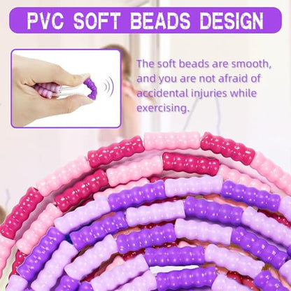 Supertrip Jump Rope Kids-Soft Beaded Skipping Rope Adjustable Tangle-Free Segmented Jumping Rope for Children and Students - color: Pink&Purple