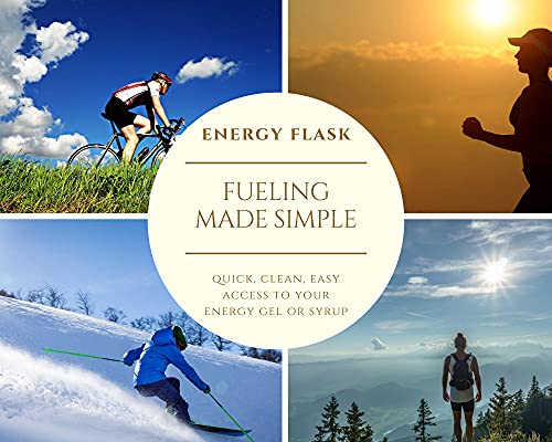 (2 Bottles) Small, Semi-Rigid, Easy-to-Clean, Refillable Gu Flask for Sports Nutrition Liquid Energy Gel Flask - Cycling Flask, Running Flask, Triathlons, Marathons. 110ml (3.5oz)