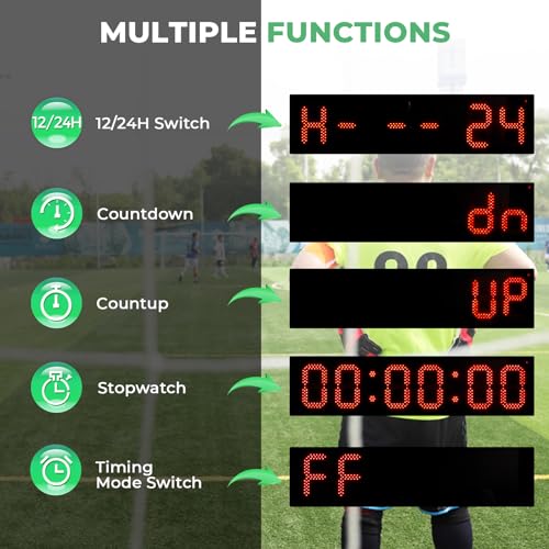 25.6" Cordless Race Clock for Running Events with Tripod