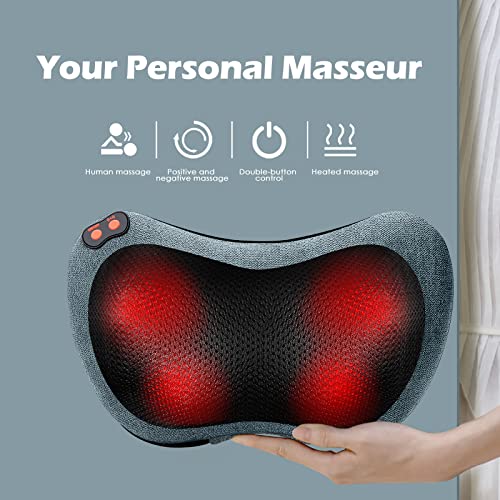 Papillon Back Massager with Heat,Shiatsu Pillow for Body Pain Relief Blue - color: Cyan Blue