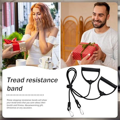 1 Pair Stepper Resistance Bands with Clips, Pedal Resistance Band with Handle, Fitness Pull Rope for Workout Strength Training at Home