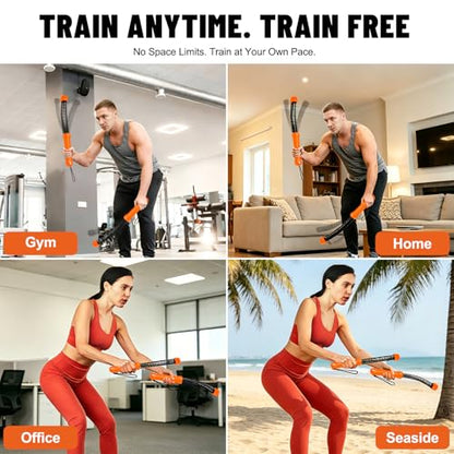 Perantlb Poly Battle Rope with Cloth Sleeve -1.25/1.5/2 Inch Diameter 30' 40' 50' Lengths -Gym Muscle Toning Metabolic Workout Fitness, Battle Ropes for Home Gym - style: Ropeless Orange