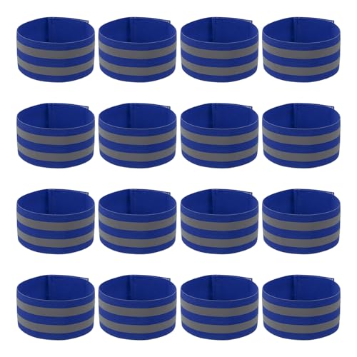 PATIKIL Reflective Bands for Wrist/Arm/Ankle/Leg, High Visibility Reflector Bands, Safety Reflector Tape Straps for Night Running Walking - color: Navy Blue