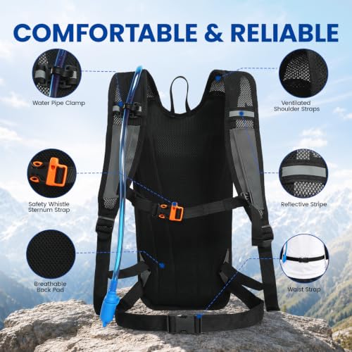 Nepest Hydration Backpack with 2L Water Bladder Water Back Pack - color: Grey
