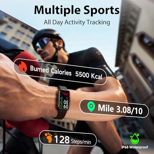 Fitness Tracker with 24/7 Continuous Heart Rate, Blood Oxy-gen Monitor, Smart Watch with Sleep Monitor, IP68 Waterproof Activity Tracker Step Counter for Women Men - color: Deep Black