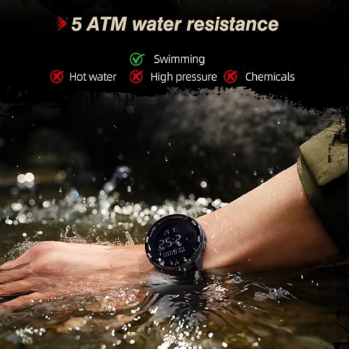 Digital Watch for Men Tactical Military Waterproof Sports Wristwatch Nylon - color: Black