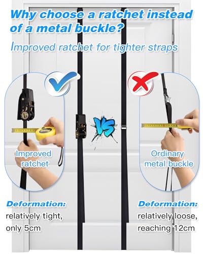 Brebebe Upgrade Door Anchor Strap for Resistance Bands Exercise, Multi Points Anchor Straps with 7 Loops+ 7 D Rings, Home Gym Workout Equipments with Ratchet Adjust Tighten Straps Not Loose, Sturdy - style: Door Anchor+Resistance Bands Set