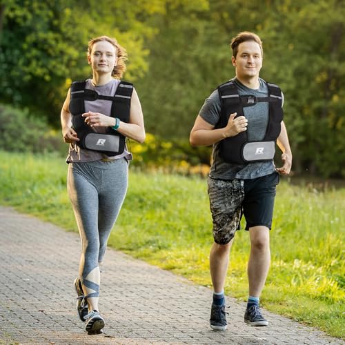 RitFit Weighted Vest, 4lb/8lb/10lb/12lb/15lb/20lb Weight Vest with Reflective Stripes, Weight Vest Adjustable for Women and Men Workout, Strength Training, Running, Fitness, Jogging, Walking - color: Adjustable 4-12LB