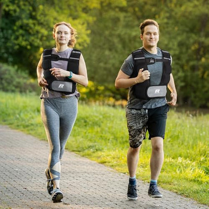 RitFit Weighted Vest, 4lb/8lb/10lb/12lb/15lb/20lb Weight Vest with Reflective Stripes, Weight Vest Adjustable for Women and Men Workout, Strength Training, Running, Fitness, Jogging, Walking - color: Adjustable 4-12LB