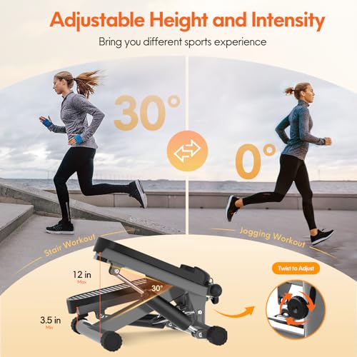 Steppers for Exercise at Home, Mini Stpper with Resistance Bands, 331lbs Load Capacity Stair Stepper for Home, Portable Great Workout Exercise Equipment Stepper for Home Gym Office Travel