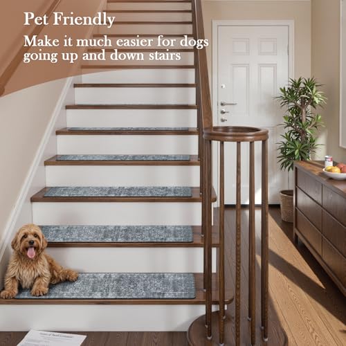 OJIA Stair Treads Non-Slip Stair Runner for Wooden Steps 15PC 30"x8" - color: Dark Gray, size: 30" x 8"
