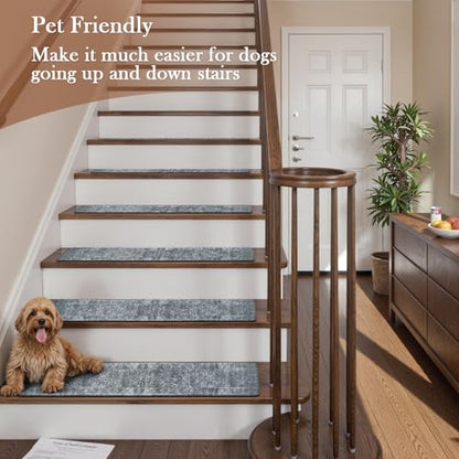 OJIA Stair Treads Non-Slip Stair Runner for Wooden Steps 15PC 30"x8" - color: Dark Gray, size: 30" x 8"