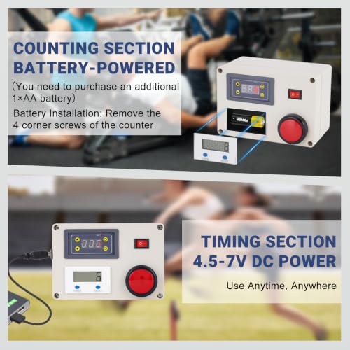 Countdown Tally Counter, 0-99999 Counts & 0.01s-999min Timer