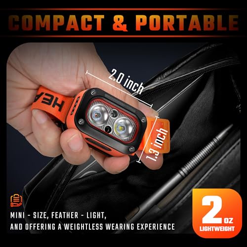 DARKBEAM LED Headlamp High Lumens White & Red Light Headlamps for Astronomy - color: White+Red light-1 Pack
