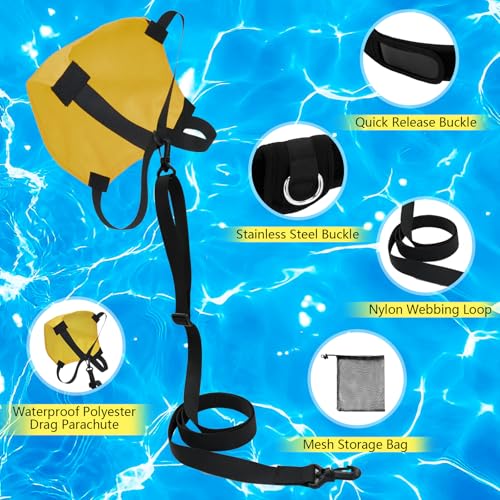 Swim Parachute Resistance Training Set - color: Yellow
