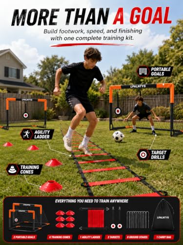 4x3ft Soccer Goal Set of 2, Kids Soccer Goals for Backyard
