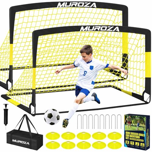 Soccer Goal, Kids Soccer Goals for Backyard Set, Pop Up Soccer Net - color: Black Yellow, size: 6 ft x 4 ft