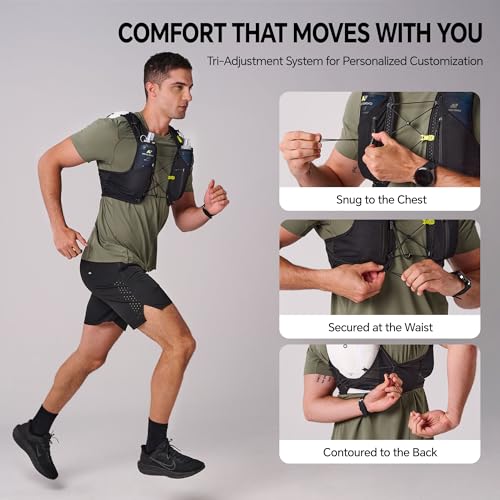 N NEVO RHINO 12L Trail Running Hydration Vest with 2 TPU 500ml Soft Flasks - size: Medium