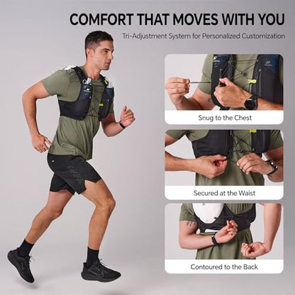 N NEVO RHINO 12L Trail Running Hydration Vest with 2 TPU 500ml Soft Flasks - size: Medium