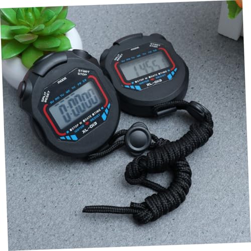 STOBAZA 2 Stopwatch Timer Sports Timer with Split Time Feature Professional Movement Electronic for Outdoor Sports Fitness Competition 3.14 X 2.36 X 0.78 in