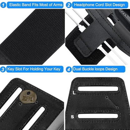 50 Pack Cell Phone Holder Armband - Reflective & Adjustable Wristband Strap Arm Bands Case Compatible with iPhone 16 15 14 13 12 Mini Pro Max Plus Samsung Galaxy Pixel for Workout Exercise Sports - color: 50 Pack Black