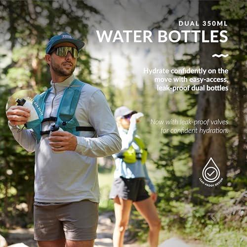 Water Buffalo Hydration Running Vest - Quiver Hydration Vest - Running Hydration Vest with Dual Water Bottles - Lightweight Water Backpack for Running, - color: Seaglass, size: Large-X-Large