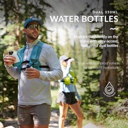 Water Buffalo Hydration Running Vest - Quiver Hydration Vest - Running Hydration Vest with Dual Water Bottles - Lightweight Water Backpack for Running, - color: Onyx Trail, size: Small-Medium
