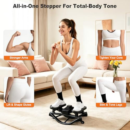Rock Steppers for Exercise at Home 3D Motion Stair Stepper 350 LBS Capacity - color: Black
