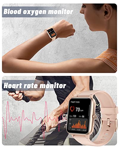 GRV Smart Watch for Women, Bluetooth Call, for iPhone Android Pink - color: Baby Pink