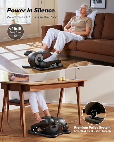 MERACH Under Desk Elliptical, Leg Exerciser While Sitting for Seniors - color: Black