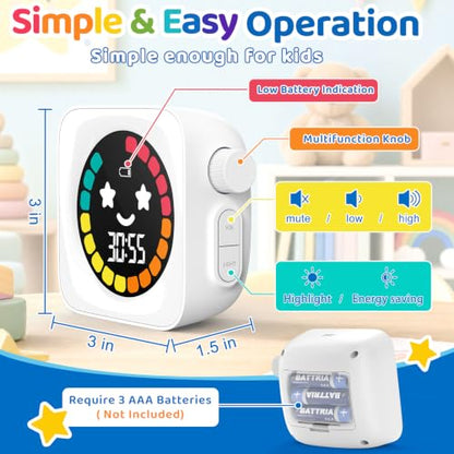 Visual Timer for Kids ADHD, 99-min Digital Countdown/Stopwatch Timer, White - color: White