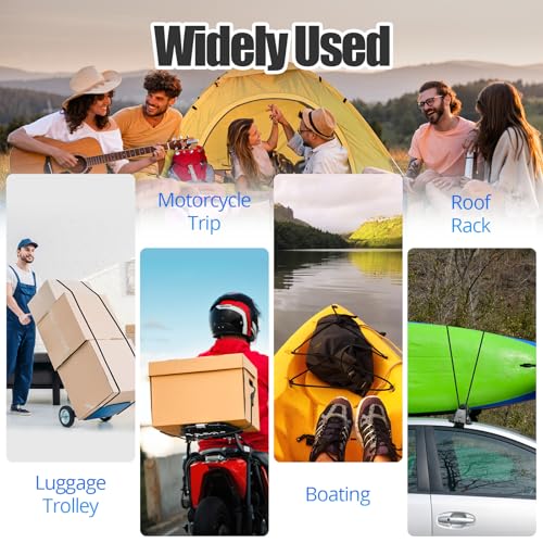 18" Adjustable Bungee Cords with Hooks, Heavy Duty Outdoor 6 Pack Black, Length-Adjustable Design (7"-18"), UV-Resistant Elastic Straps for Cargo, Camping, Tents, Bikes, Luggage, etc - size: 18 inches, style: Adjustable