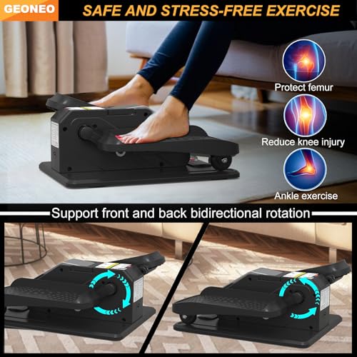 Under Desk Elliptical Machine, Electric Elliptical Leg Exerciser for Senior - color: Silver