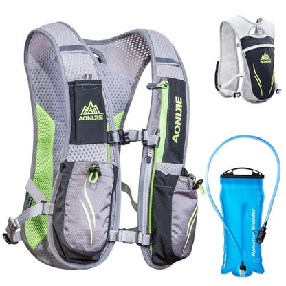 Azarxis Hydration Running Vest Backpack Pack 5L 5.5L for Women and Men Jogging Trail Race Marathon Cycling Hiking - color: Gray
