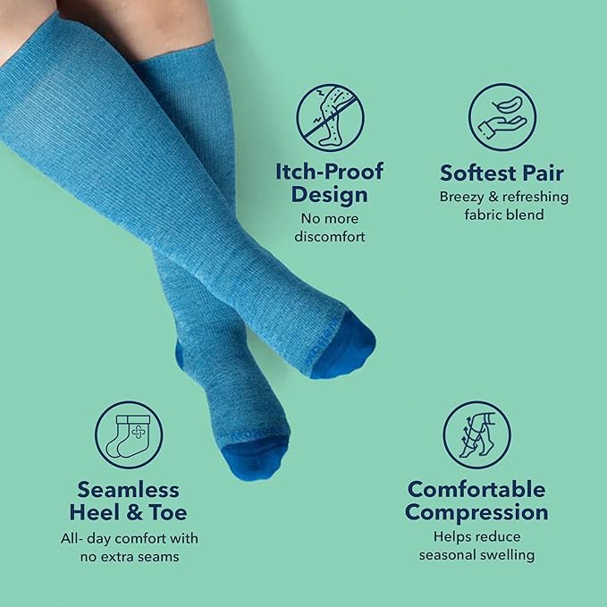 Socks by Wellow - color: Cobalt Dot Wide Calf, size: Medium