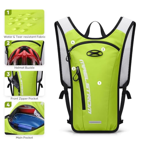 Maelstrom Hydration Backpack with 2L Water Bladder,Lightweight Running Vest - color: Light Green