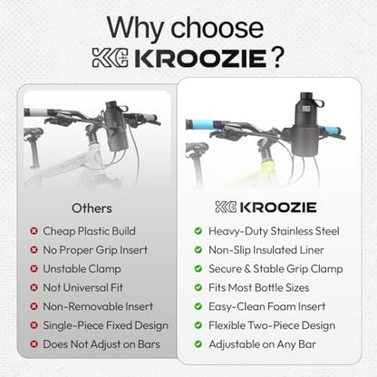 Kroozie Stealth Bike Cup Holder, Stainless Steel - color: Classic Stainless